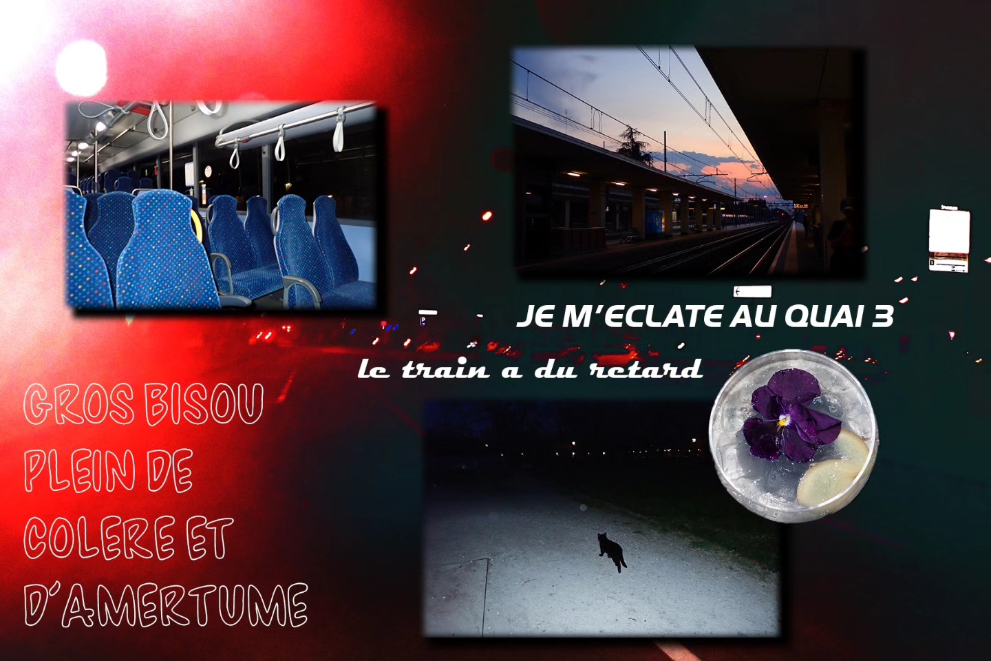 le train R17473 à destination de 
a 45 minutes de retard ‼️🚉
vous avez encore le temps de fumer une clope 
et d’écrire une carte postale à vos ami.es
iels parlent pas français? padpanik la trad est dans le QR CODE 💥💯