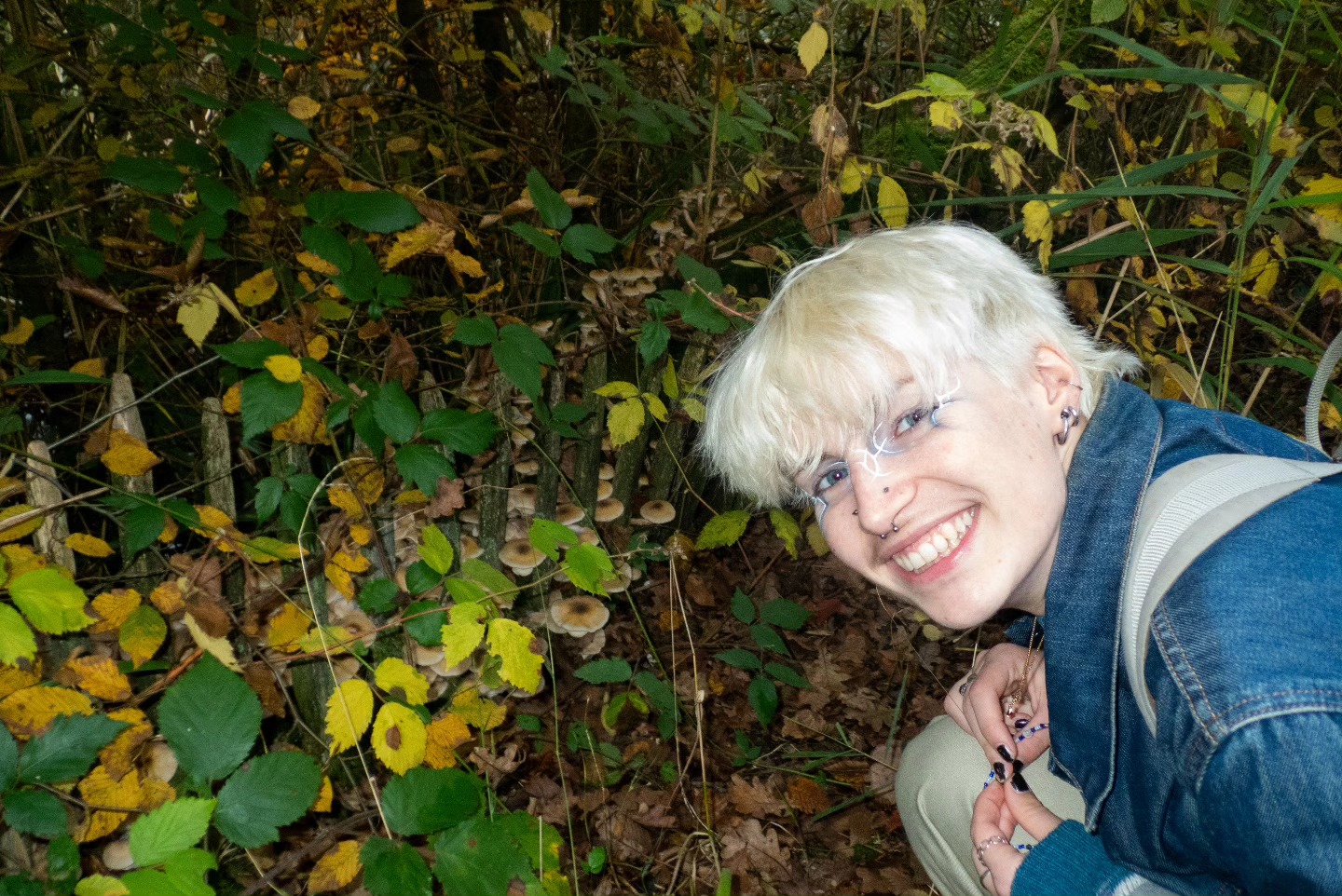 on continue les archives d’automne (19 oct.), balade en forêt près de l’étang des enfants noyés (chic) et Zelda en plein photoshoot d’halloween (on en a fait des stickers)